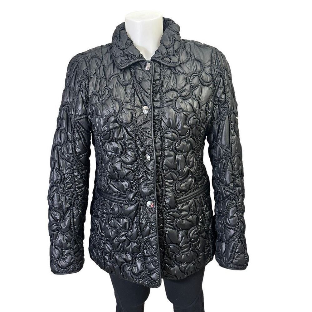 ESCADA Sport Womens Vintage Black Button Up Quilted Puffer Jacket 36EU/US small